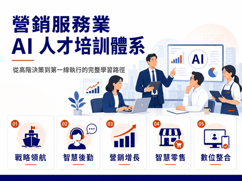  營銷服務業 AI 人才培訓體系：從高階決策到第一線執行的完整學習路徑  